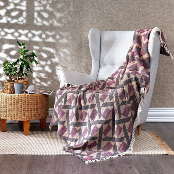 Cotton and Olive Other - 100% Soft Turkish Cotton Jacquard Throw